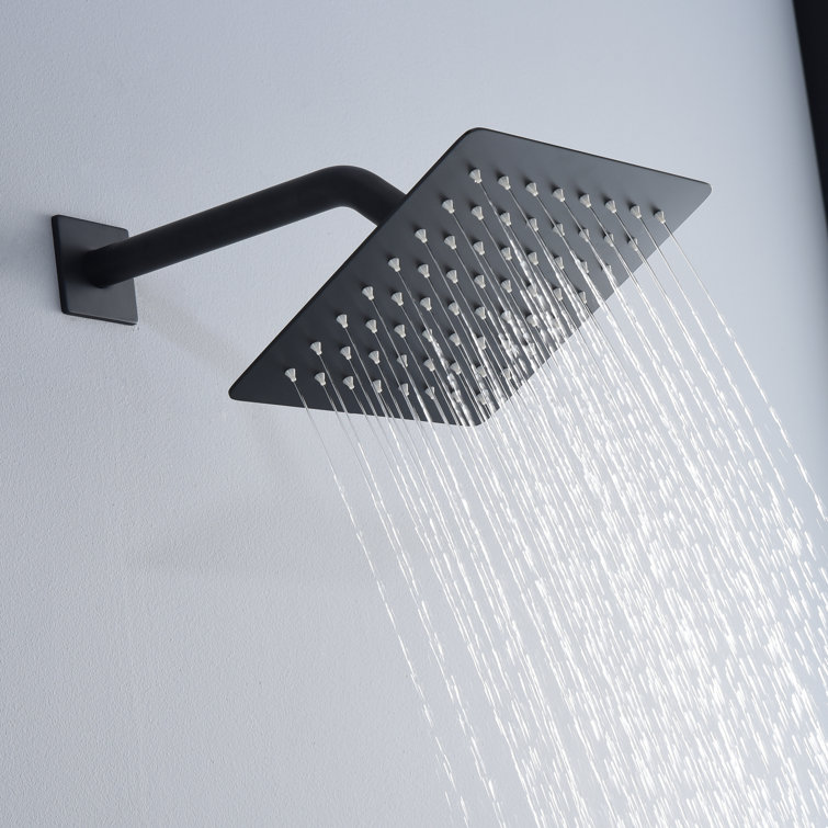 Matte Black Multi-Head Wall-Mounted Shower System with Handheld