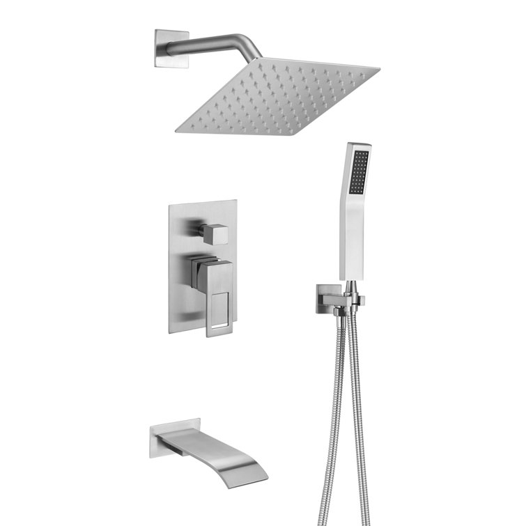 Brushed Nickel Multi-Head Wall-Mounted Shower System