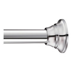 Chrome Adjustable Tension Mounted Straight Shower Curtain Rod