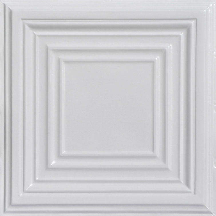 Williamsburg White 2 ft. x 2 ft. Steel Ceiling Tile