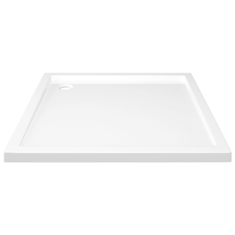 White ABS Rectangular Shower Base Pan with Center Drain