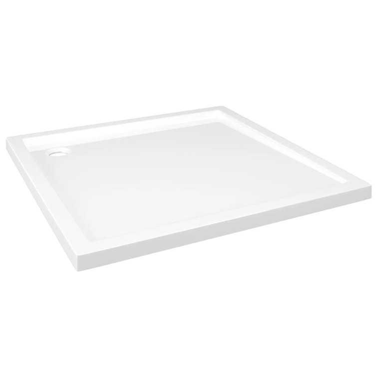 White ABS Rectangular Shower Base Pan with Center Drain