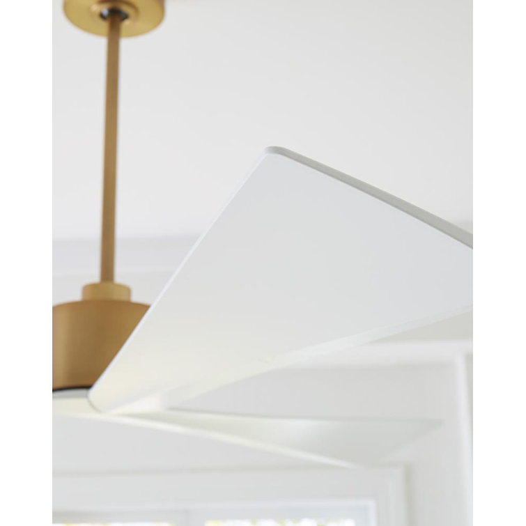 Adler 52" Burnished Brass and Matte White Ceiling Fan with Remote