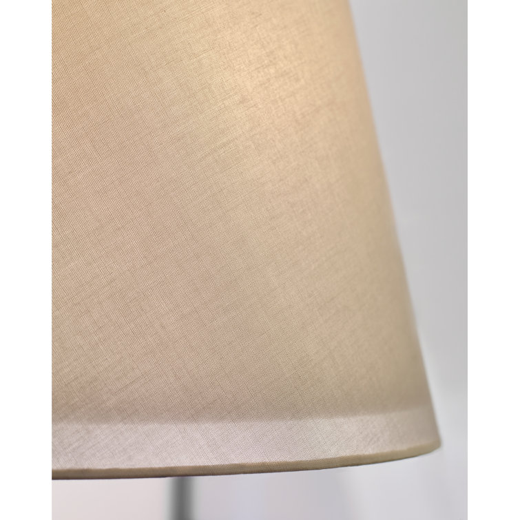 Aged Iron 18" White Linen 3-Light Pendant
