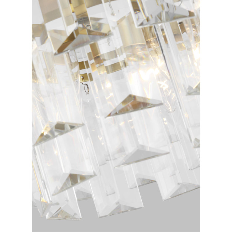Elegant Burnished Brass and Crystal 16-Light Chandelier