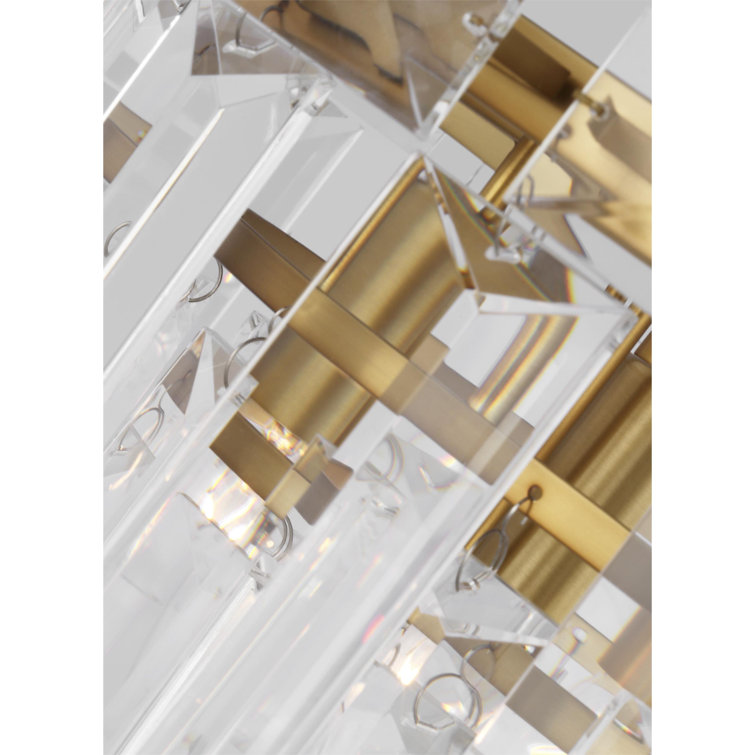 Elegant Burnished Brass and Crystal 16-Light Chandelier