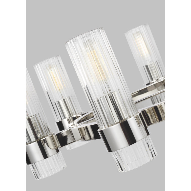 Geneva Polished Nickel 8-Light Chandelier with Clear Glass Shades