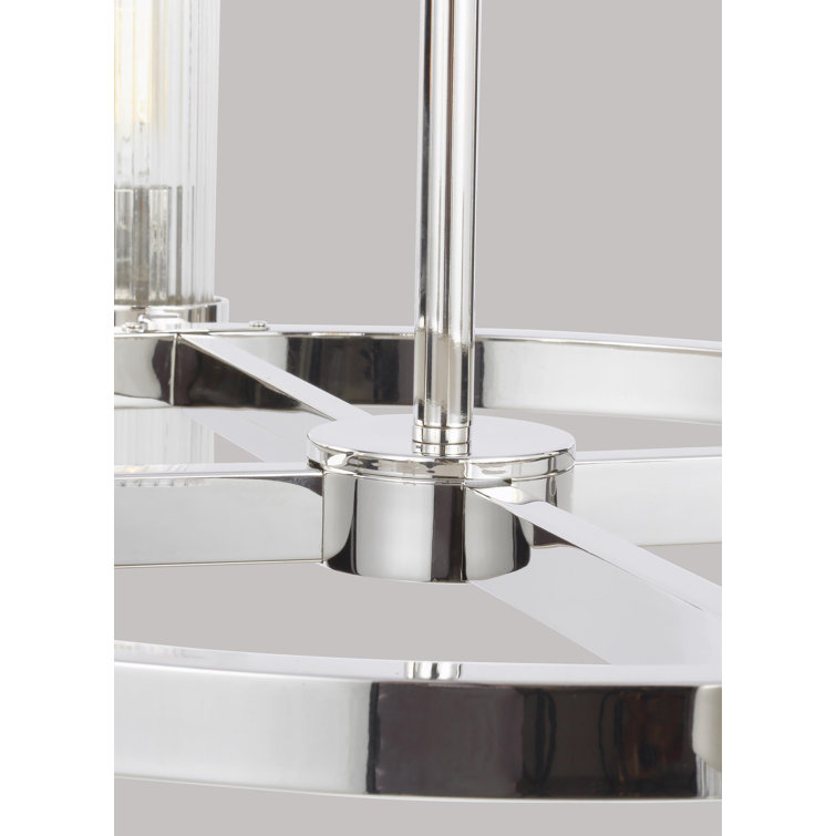 Geneva Polished Nickel 8-Light Chandelier with Clear Glass Shades