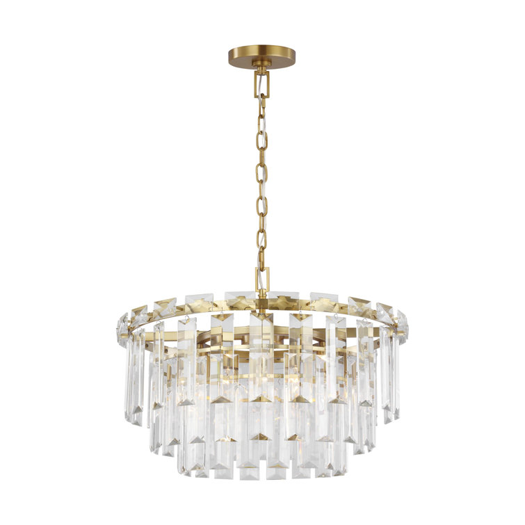 Arden Medium Burnished Brass and Crystal Chandelier