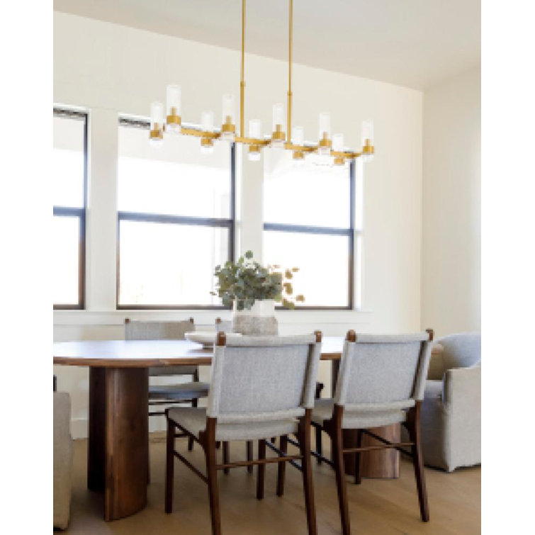 Geneva Polished Nickel 10-Light Linear Kitchen Island Chandelier