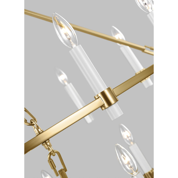 Luna 3-Light Mini Chandelier with Cascading Crystals and Brass Finish