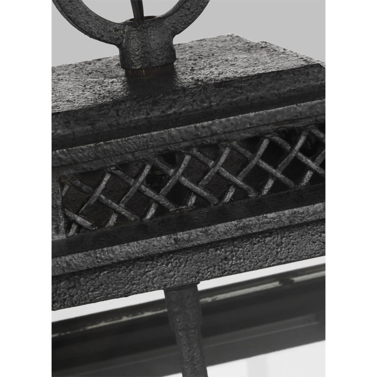 Falmouth Black Glass and Bronze Outdoor Hanging Lantern
