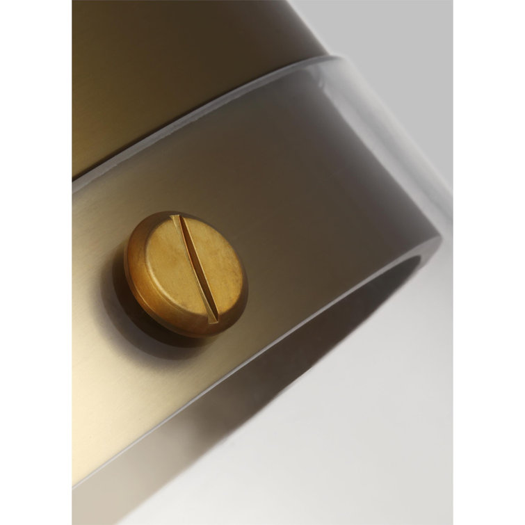 Burnished Brass and Clear Glass Cylinder Pendant Light
