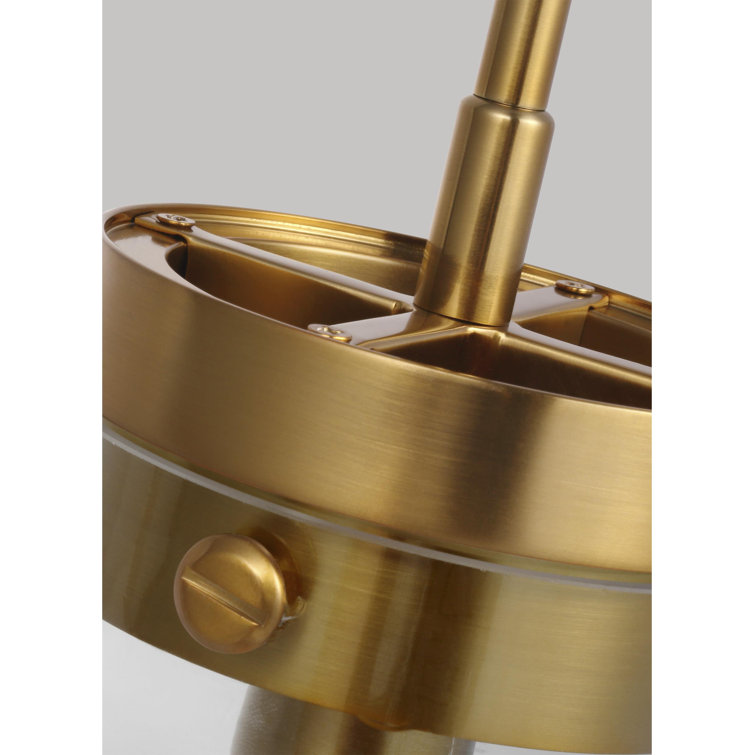 Burnished Brass Modern Pendant Light with Clear Glass Shade