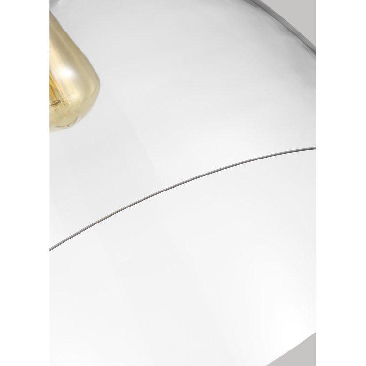 Burnished Brass Modern Pendant Light with Clear Glass Shade
