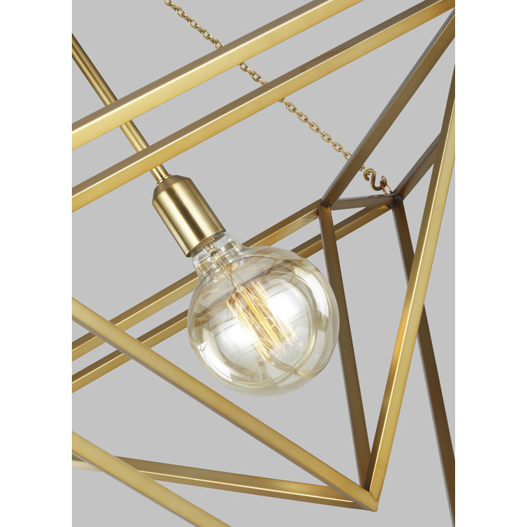 Carat 20" Polished Nickel LED Geometric Pendant Light