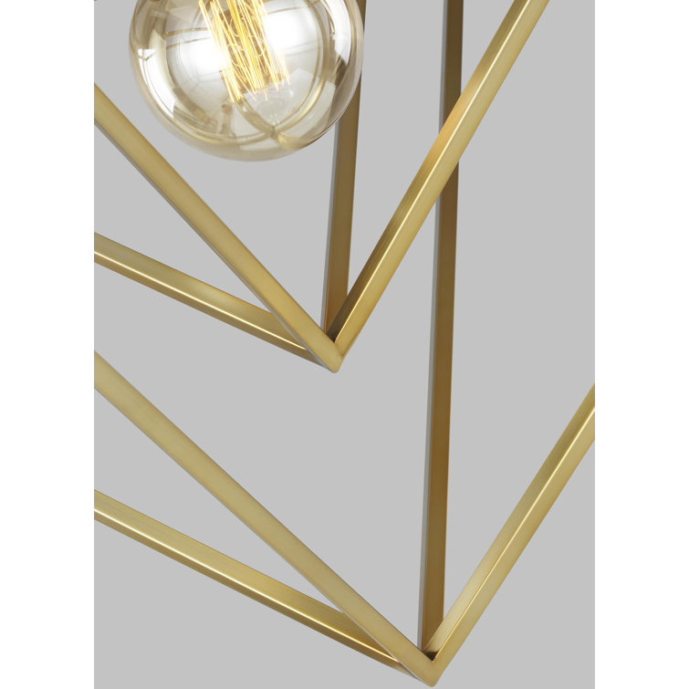Carat 20" Polished Nickel LED Geometric Pendant Light