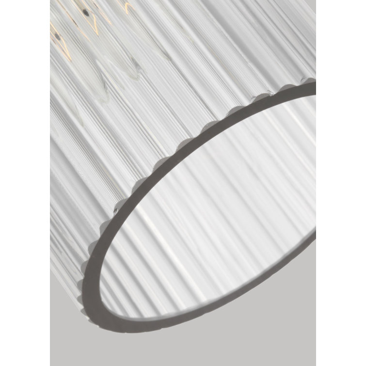 Geneva Polished Nickel Glass Cylinder Pendant Light
