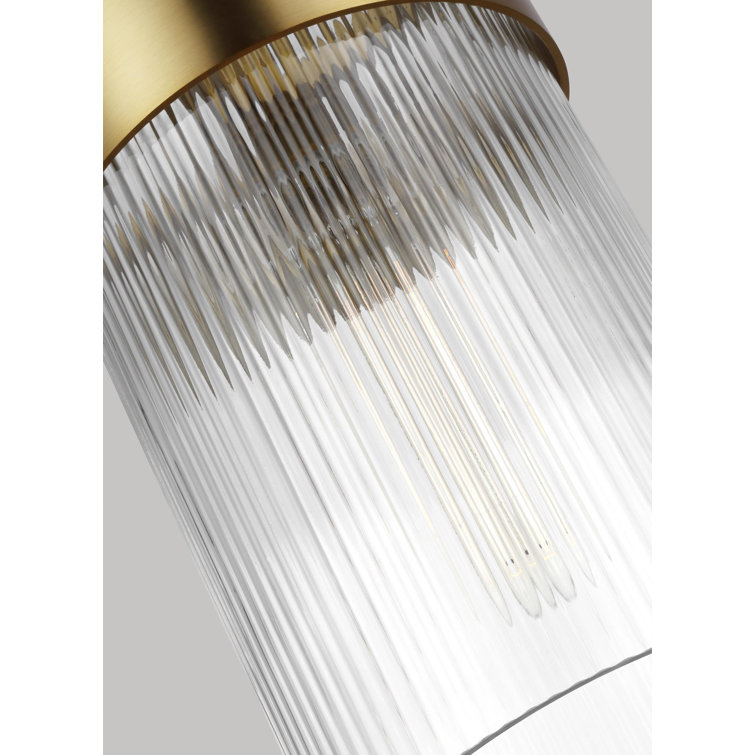 Geneva Burnished Brass 5" Cylinder Pendant Light