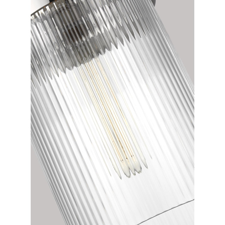 Geneva Polished Nickel Glass Cylinder Pendant Light