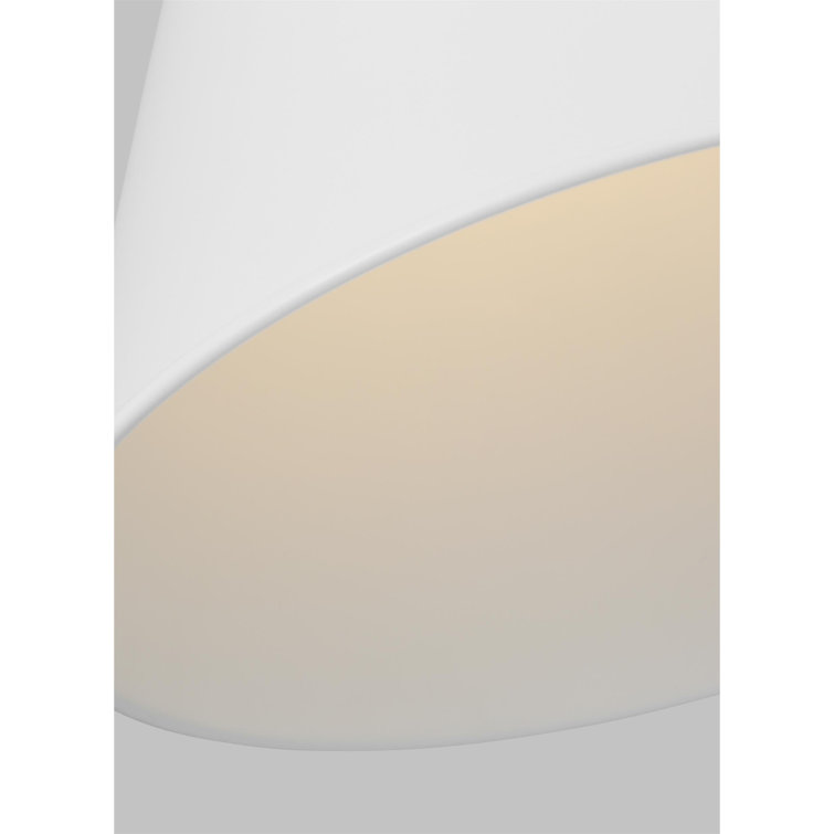 Matte White and Gold 19.5" Indoor/Outdoor Pendant Light