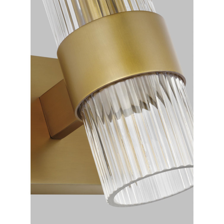 Geneva Burnished Brass and Clear Glass Wall Sconce