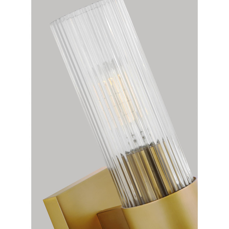 Geneva Burnished Brass and Clear Glass Wall Sconce