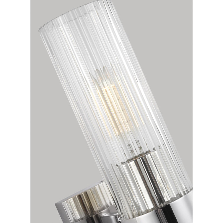 Geneva 12.63" Polished Nickel Vanity Sconce with Clear Glass Shade