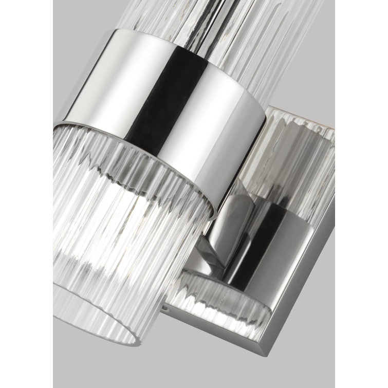 Geneva 12.63" Polished Nickel Vanity Sconce with Clear Glass Shade