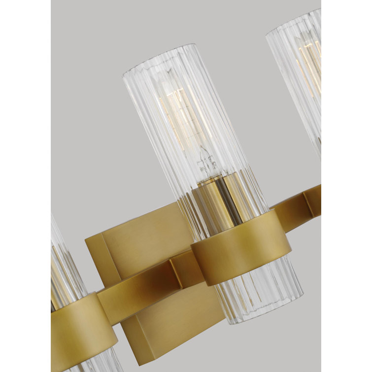 Geneva Burnished Brass 3-Light Vanity Fixture with Fluted Shades