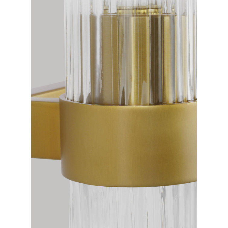 Geneva Burnished Brass 3-Light Vanity Fixture with Fluted Shades