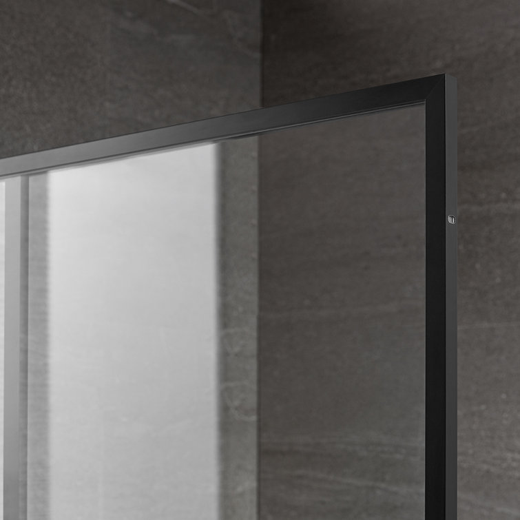 34'' W Matte Black Framed Clear Glass Shower Enclosure
