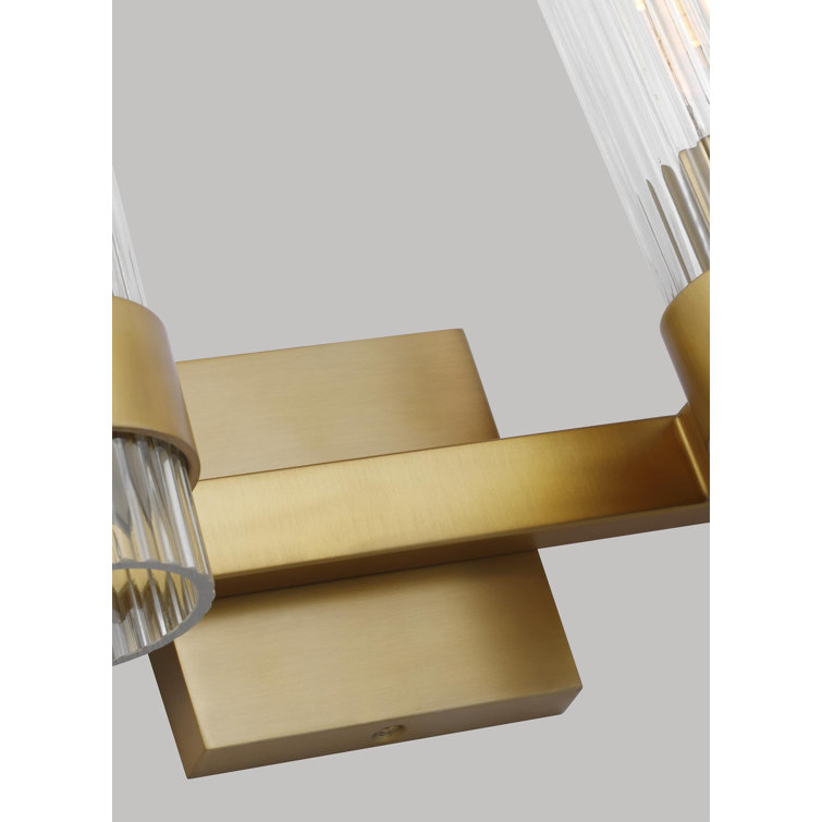 Burnished Brass and Clear Glass 4-Light Vanity Fixture