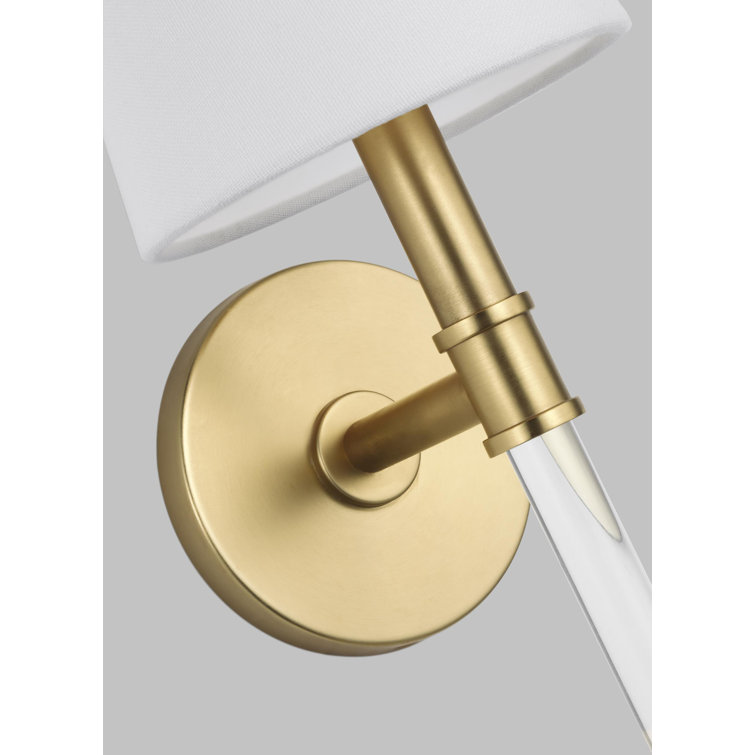 Hanover 18'' Steel and Lucite Wall Sconce with Linen Shade