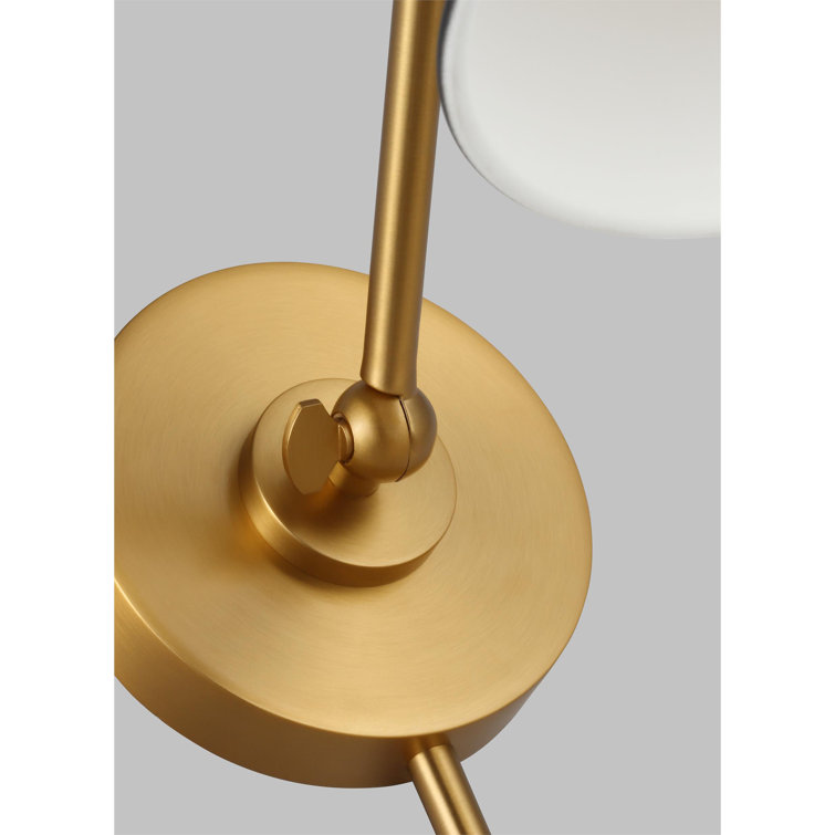 Midnight Elegance Dimmable Black and Brass Swing Arm Sconce