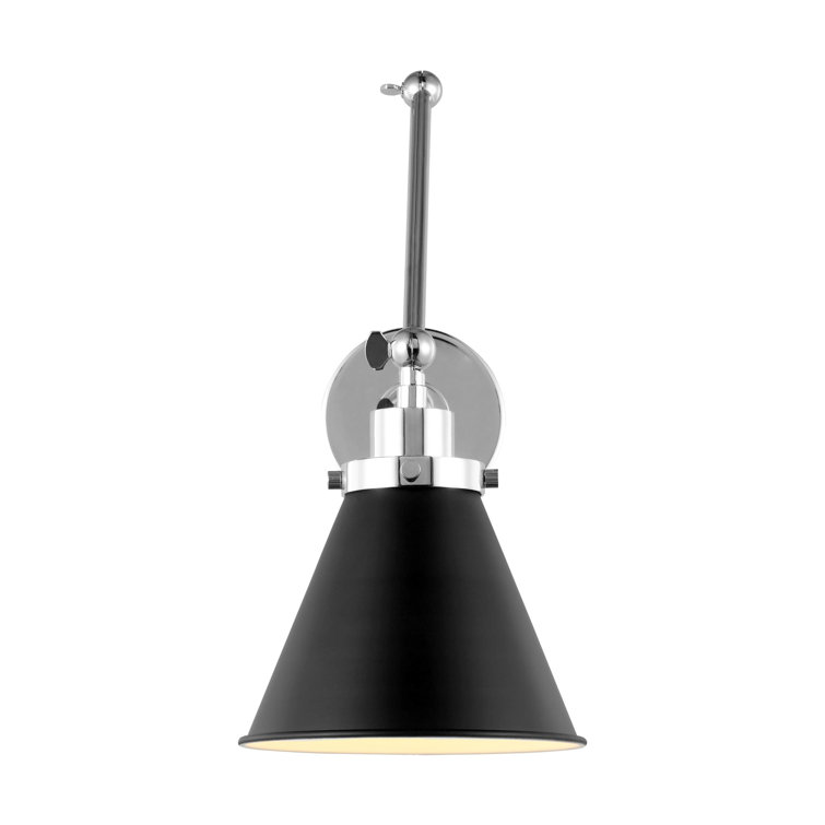 Wellfleet Midnight Black and Polished Nickel Dimmable Wall Sconce