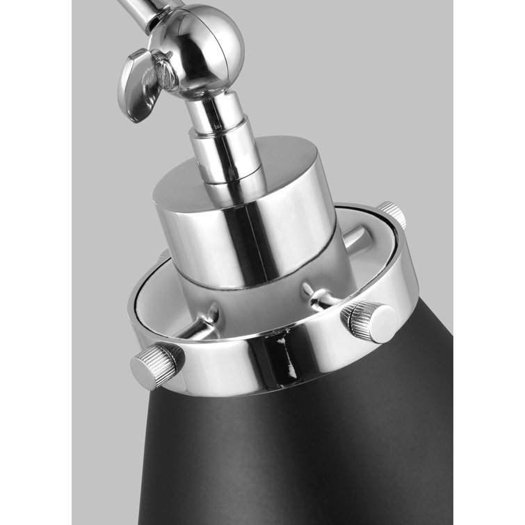 Wellfleet Midnight Black and Polished Nickel Dimmable Wall Sconce