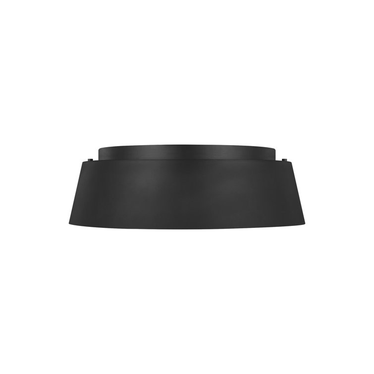 Midnight Black 3-Light Flush Mount with Silk Screen White Shade