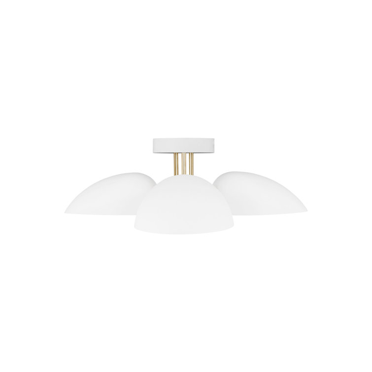 Ellen DeGeneres Matte White Brass 3-Light Indoor/Outdoor Bowl Pendant