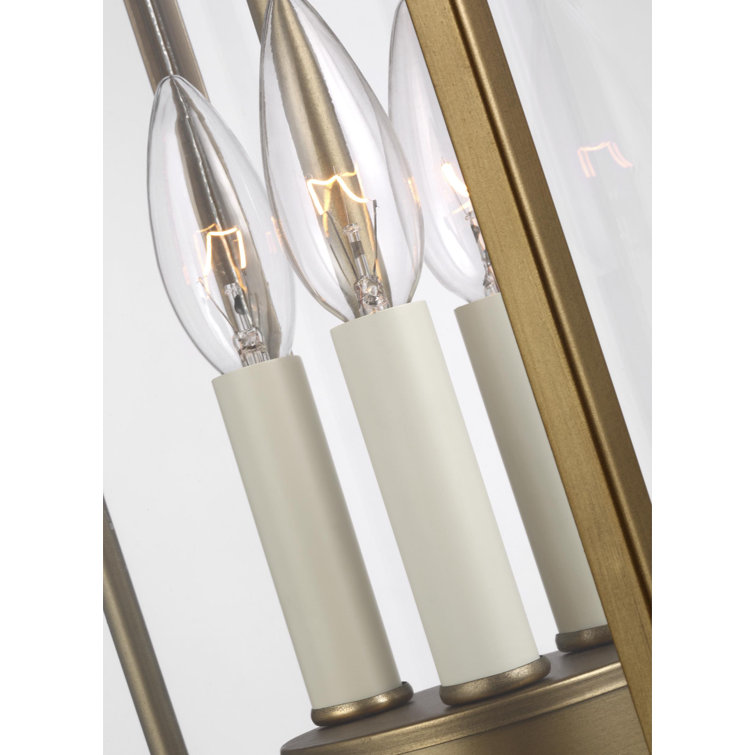 Distressed Brass and Glass Outdoor Hanging Lantern