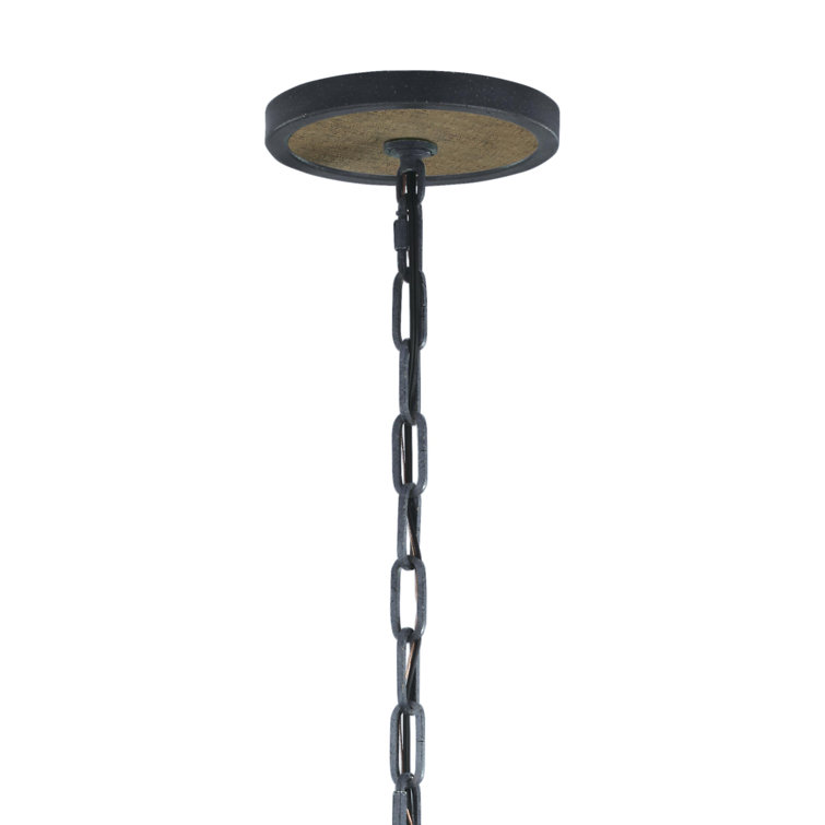 Maxwell 5-Light Weathered Oak and Iron Globe Chandelier