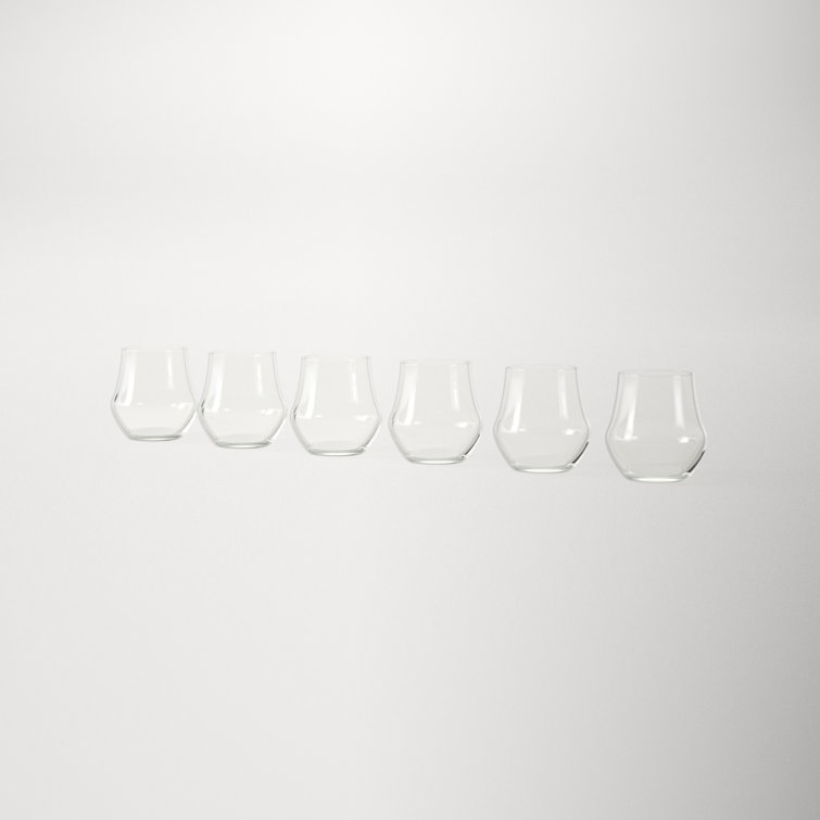 Tuscan Region Clear Crystal Stemless Wine Glass Set