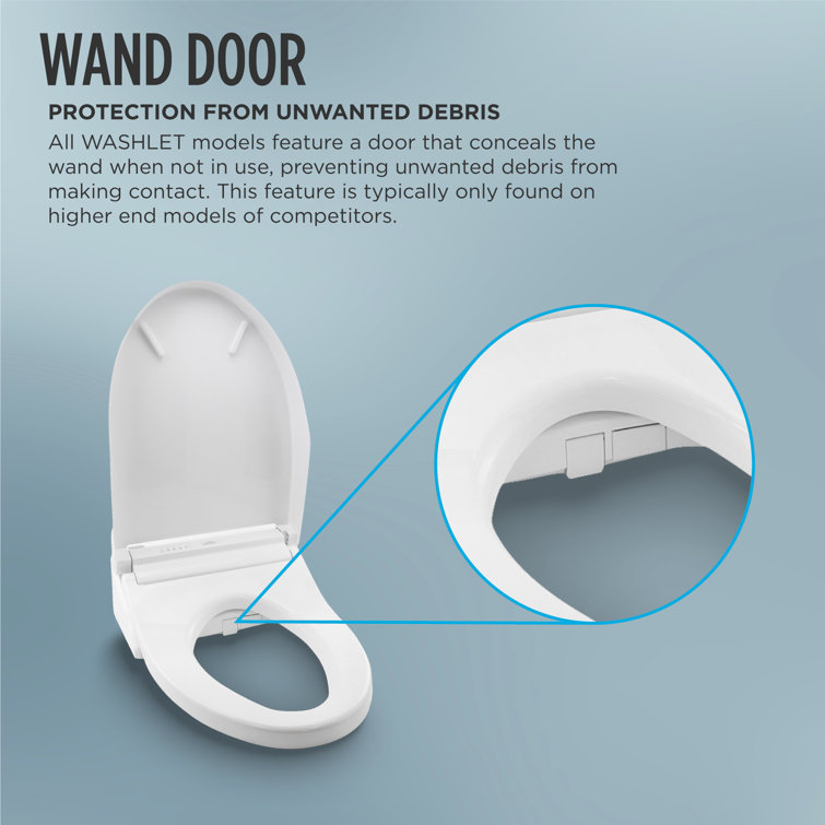 Cotton White Round Heated Electronic Bidet Seat