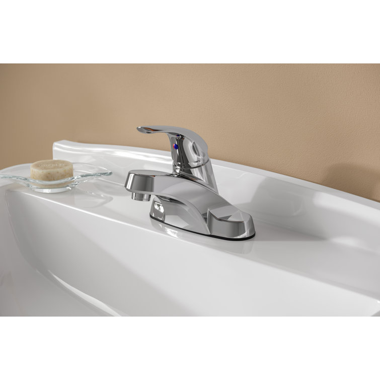 Polished Chrome Single Control Centerset Bathroom Faucet