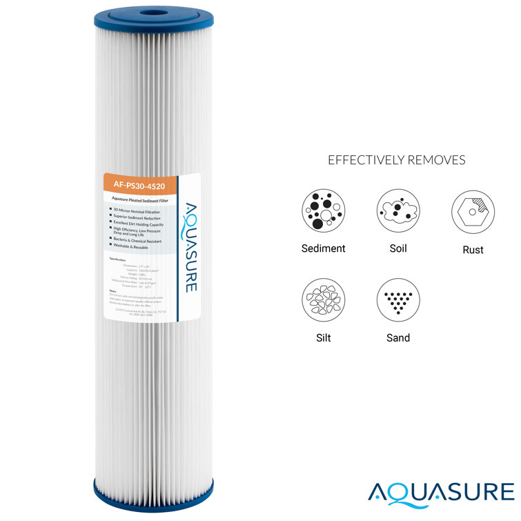 Aquasure Fortitude Blue 20" Whole House Sediment Water Filter System