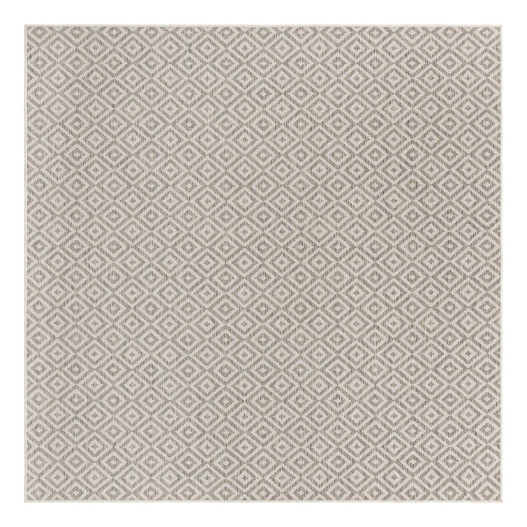 Costa Rica Inspired 7'10" Square Light Gray Outdoor Rug