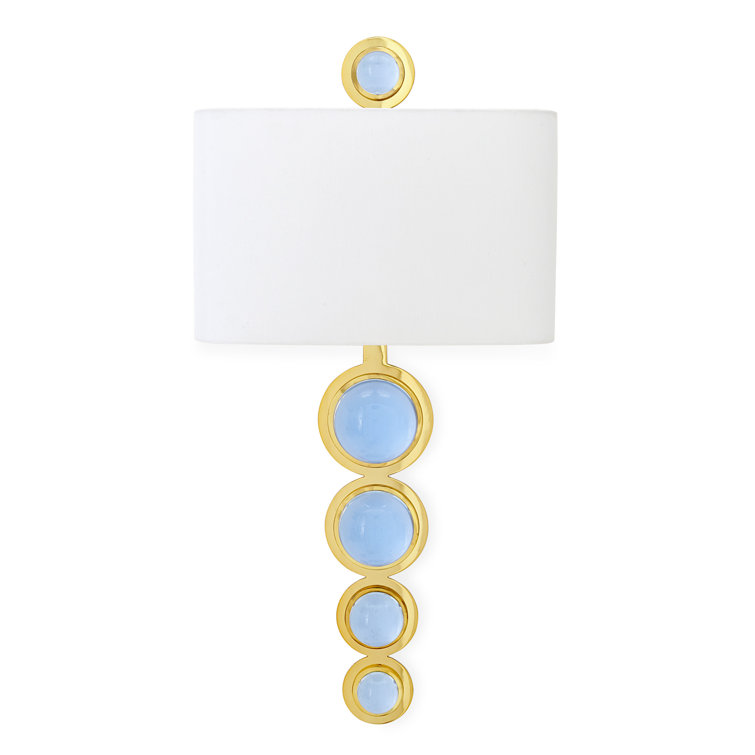 Polished Brass and Blue Acrylic 1-Light Wall Sconce