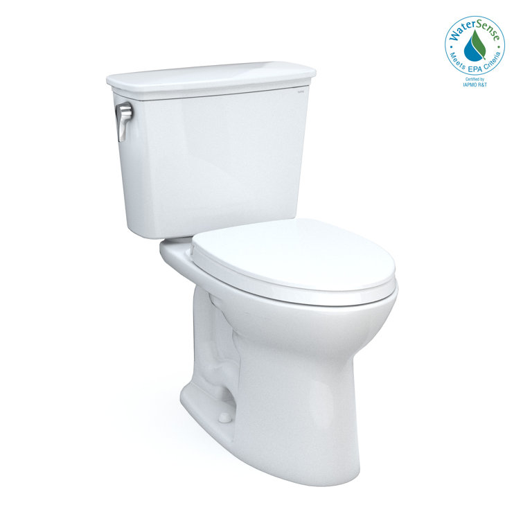 White Elongated High Efficiency Two-Piece Toilet with Seat