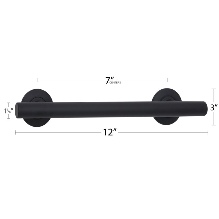 12'' Matte Black Stainless Steel Wall Mounted Grab Bar