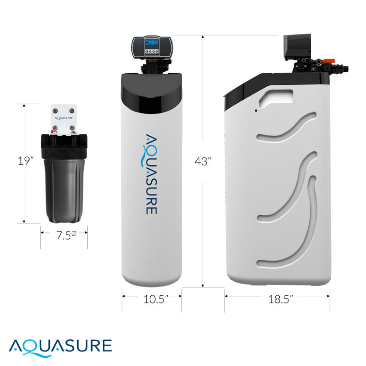 Aquasure Harmony Lite 34,000 Grains Black and White Resin Water Softener
